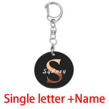 Custom Single Letter Acrylic Keychain Laser Engraving Name Gift Keyring