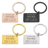 Engraved Initial Letter Keychain for Dad, Father's Day Gift