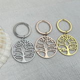 Personality Tree Of Life Keychain Multi-Name Stainless Steel Keyring For Women
