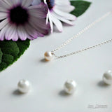 925 Sterling Silver Pearl Necklace for Women Choker NL005