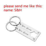 Personalized Initials Engraved Home Keychain for Couple