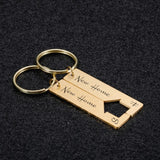 Personalized Initials Engraved Home Keychain for Couple