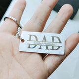 Engraved Name Key Ring Stainless Steel Dad Key Chain Father's Gift