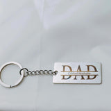 Engraved Name Key Ring Stainless Steel Dad Key Chain Father's Gift