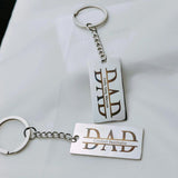 Engraved Name Key Ring Stainless Steel Dad Key Chain Father's Gift