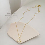 Shell Choker Necklace 14K Filled Brass Chain Women Party Wedding Gift