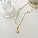 Shell Choker Necklace 14K Filled Brass Chain Women Party Wedding Gift