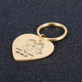 Custom Engraved Newlyweds Keyring with Name and Date for Home Keys