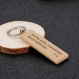 Personalized Wooden Initials Keychain for Men Women