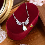 Ins Angel Wings Necklace Women Crystal Clavicle Chain Jewelry