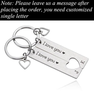 2Pcs Keychains Anniversary Couple Gift Car keyring Couples