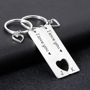 2Pcs Keychains Anniversary Couple Gift Car keyring Couples