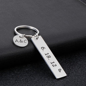 Couples Keychain Boyfriend Girlfriend Husband Wife Custom KeyRing