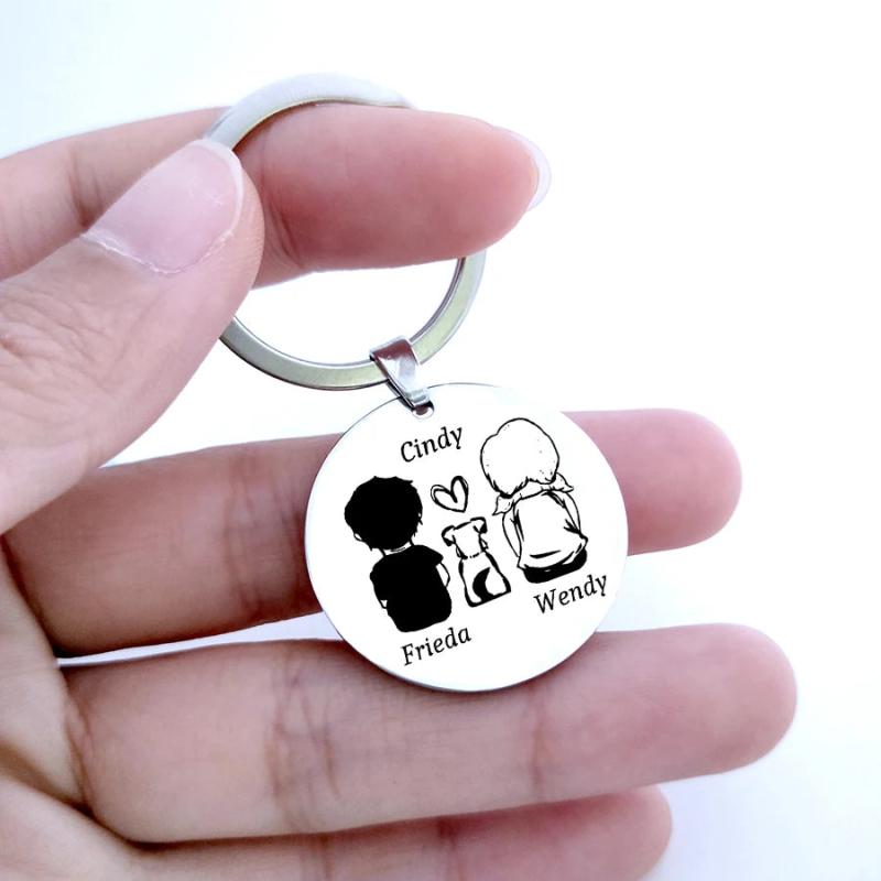 Couples Pet Name Keyring Lovers Keychain Gift