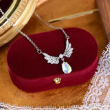 Colourful Crystal Angel Wings Necklace High Thin Clavicle Chain Jewelry