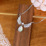 Colourful Crystal Angel Wings Necklace High Thin Clavicle Chain Jewelry