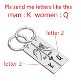 2Pcs Personalized Keychain Forever Couple Letters Keychain Love Gift