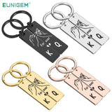 2Pcs Personalized Keychain Forever Couple Letters Keychain Love Gift