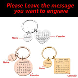 Engraved Calendar Date Stainless Steel Keyring - Wedding Anniversary Gift