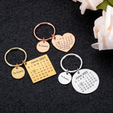 Engraved Calendar Date Stainless Steel Keyring - Wedding Anniversary Gift