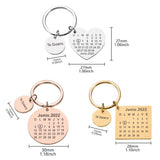 Engraved Calendar Date Stainless Steel Keyring - Wedding Anniversary Gift