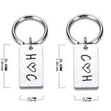 Engraved Couple Name Keychain Love Keyring Gift for Couples