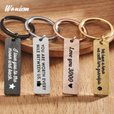 Personalized Stainless Steel Name Keychain Date Car Key Ring