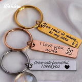 Personalized Stainless Steel Name Keychain Date Car Key Ring