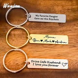 Personalized Stainless Steel Name Keychain Date Car Key Ring