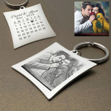 Custom Calendar Keychain Photo Key Chain Personalized Couple Keyring