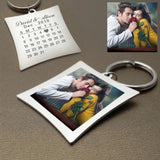 Custom Calendar Keychain Photo Key Chain Personalized Couple Keyring