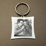 Custom Calendar Keychain Photo Key Chain Personalized Couple Keyring