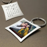 Custom Calendar Keychain Photo Key Chain Personalized Couple Keyring
