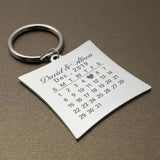 Custom Calendar Keychain Photo Key Chain Personalized Couple Keyring