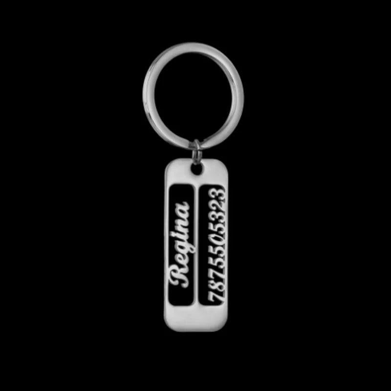 Personalized Stainless Steel Keychain Birthday Lucky Number Anti-Lost Keyring
