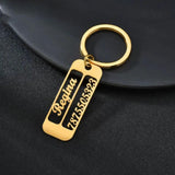 Personalized Stainless Steel Keychain Birthday Lucky Number Anti-Lost Keyring