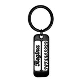 Personalized Stainless Steel Keychain Birthday Lucky Number Anti-Lost Keyring