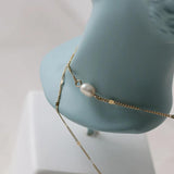 Double Layer Charm Pearl Necklace 18k Plating