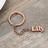 Custom Engraved Stainless Steel Name Keyrings Personalized Anti-lost Keyring