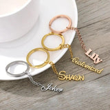Custom Engraved Stainless Steel Name Keyrings Personalized Anti-lost Keyring