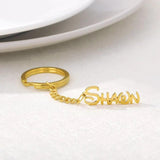 Custom Engraved Stainless Steel Name Keyrings Personalized Anti-lost Keyring