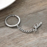 Custom Engraved Stainless Steel Name Keyrings Personalized Anti-lost Keyring