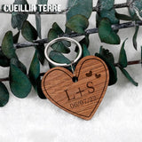 Anniversary Keychain Valentine Gift Wooden Couples Keychains