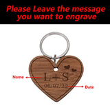 Anniversary Keychain Valentine Gift Wooden Couples Keychains
