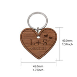 Anniversary Keychain Valentine Gift Wooden Couples Keychains
