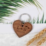 Anniversary Keychain Valentine Gift Wooden Couples Keychains