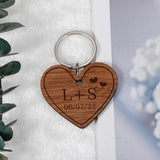 Anniversary Keychain Valentine Gift Wooden Couples Keychains