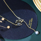 French Hot Flower Women Necklace Long Micro Inlaid Zircon Clavicle Chain