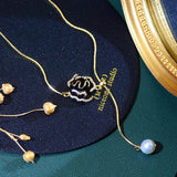 French Hot Flower Women Necklace Long Micro Inlaid Zircon Clavicle Chain