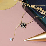 French Hot Flower Women Necklace Long Micro Inlaid Zircon Clavicle Chain